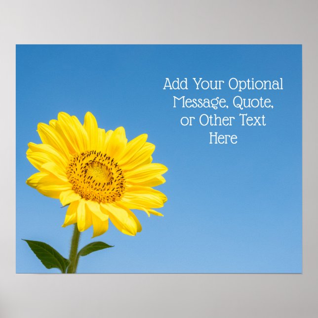 Custom text Sunflower Poster (Front)