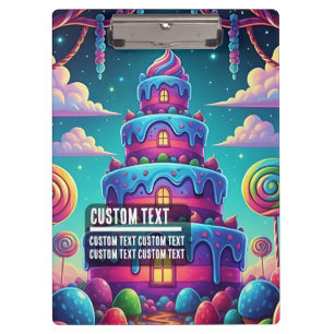 Custom Text Sweet Dreams Cake Art Whimsical Purple Clipboard
