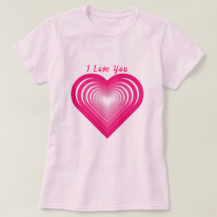 Custom Text T-Shirt - I Love You - Hearts