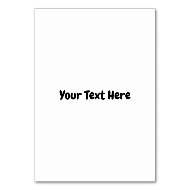 Custom Text  Table Number (Front)