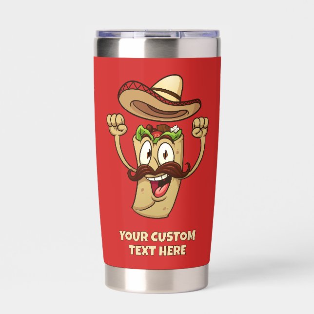 Custom Text Taco Party Insulated Tumbler (Front)