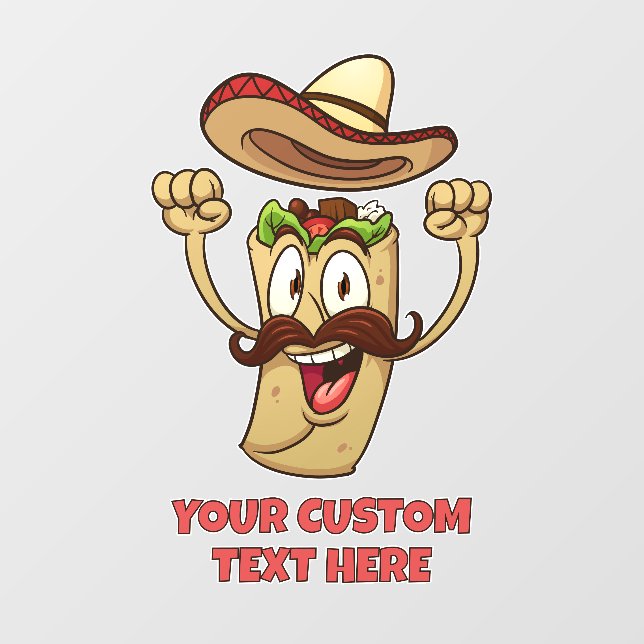 Custom Text Taco Party Window Cling (Sheet)