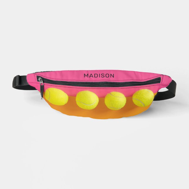 Custom Text Tennis Balls Fanny Pack (Front)