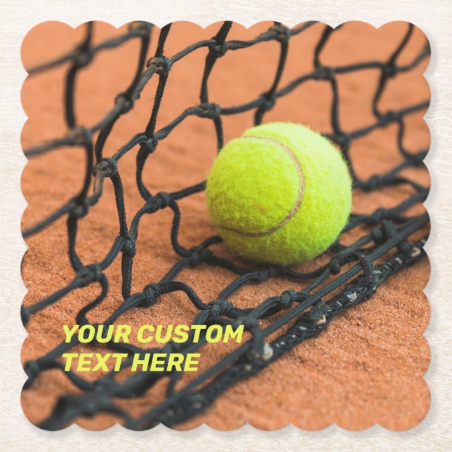 Custom Text Tennis Paper Coaster (Front)