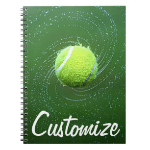 Custom Text Tennis Player Spiral Notebook