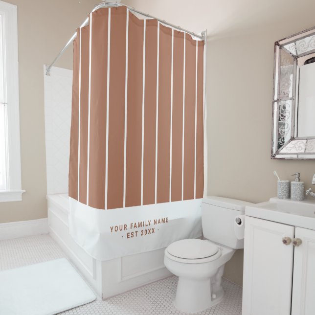 Custom Text Terracotta Modern Elegant Stripes (In Situ)