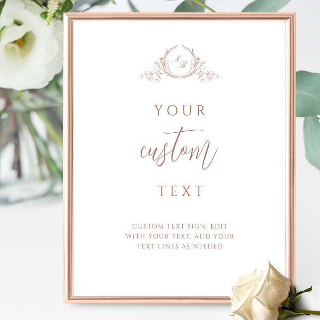 Custom Text Terracotta with Monogram Wedding Sign (Creator Uploaded)