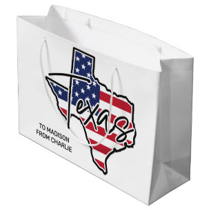 Custom Text Texas Large Gift Bag