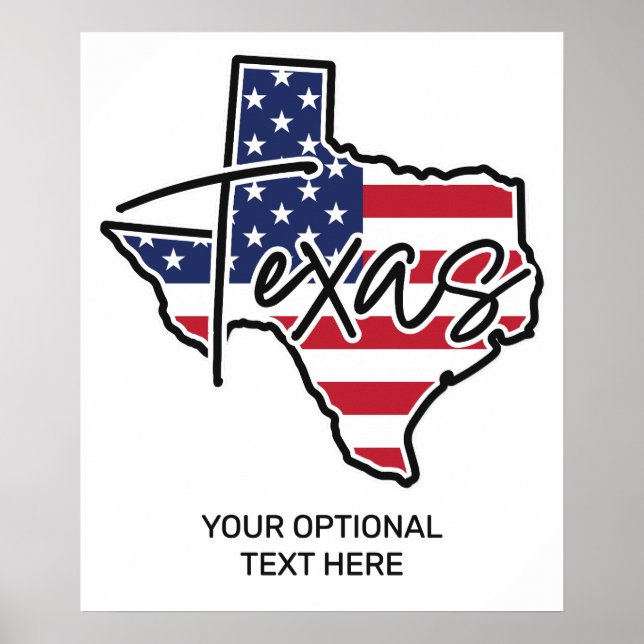 Custom Text Texas Poster (Front)