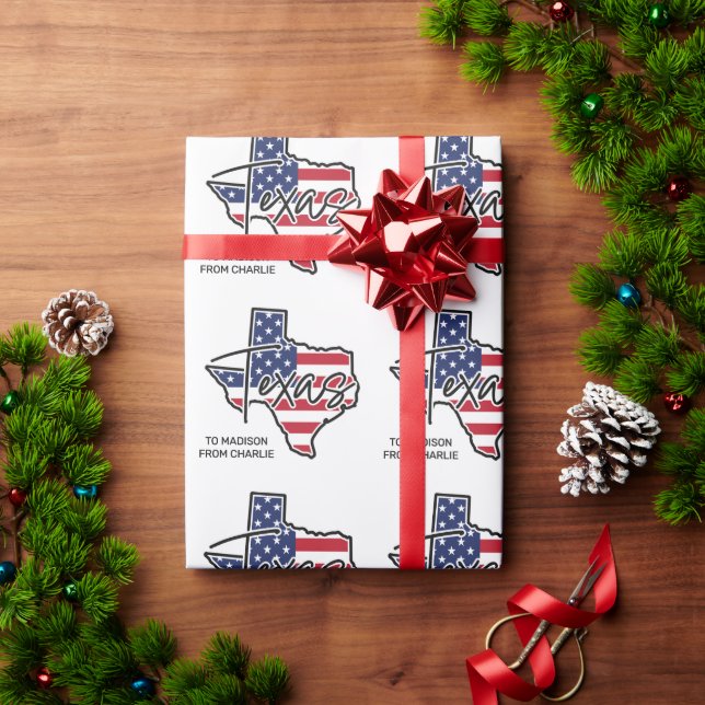 Custom Text Texas Wrapping Paper (Holiday Gift)