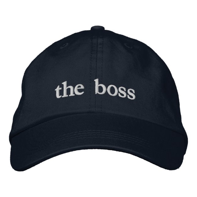 Custom Text The Boss Embroidered Hat (Front)