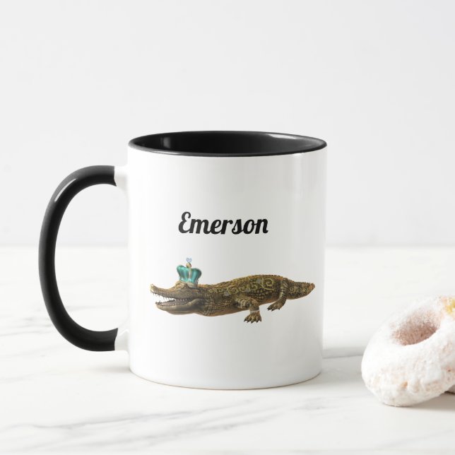 Custom Text | The Royal Croc | Jewel Alligator Mug (With Donut)