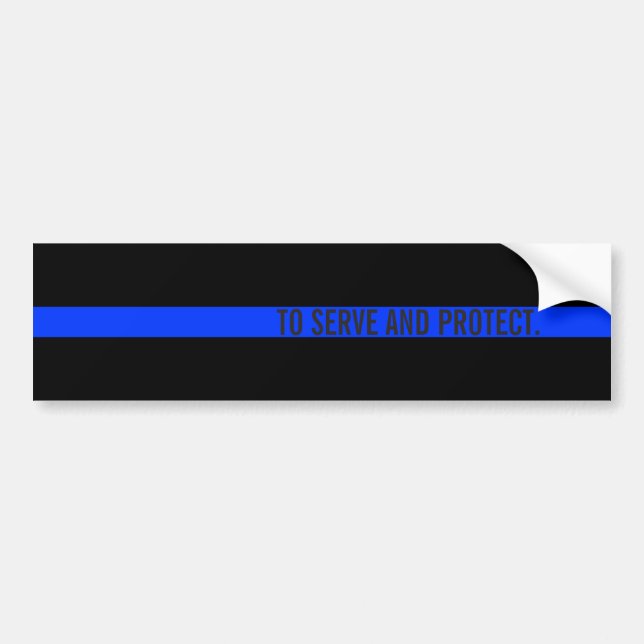 Custom Text Thin Blue Line bumper stickers (Front)