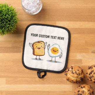 Custom Text Toast and Egg Cute Pot Holder