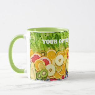 Custom Text Tropical Fruits Mug