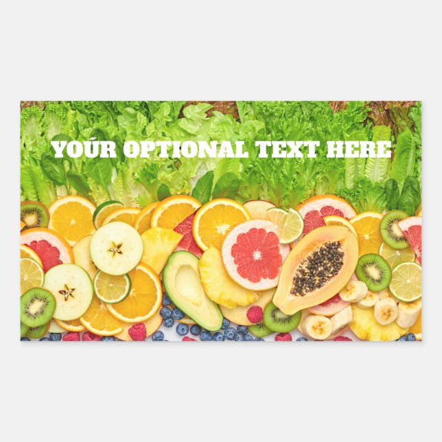 Custom Text Tropical Fruits Sticker (Front)