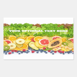 Custom Text Tropical Fruits Sticker
