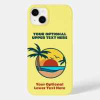 Custom Text Tropical Island Sunset