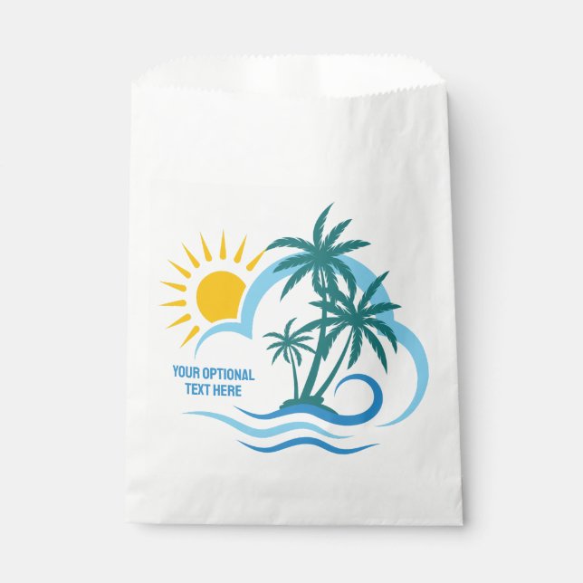 Custom Text Tropical Islands Favour Bag (Front)