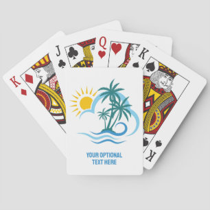 Custom Text Tropical Islands Playing Cards