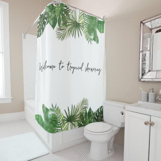 Custom text Tropical leaf Summer feeling greenery (In Situ)