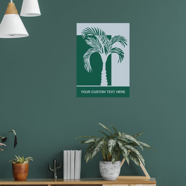 Custom Text Tropical Palm Tree Poster (Living Room 1)