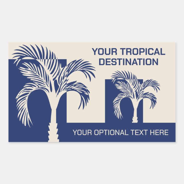 Custom Text Tropical Palm Trees Sticker (Front)