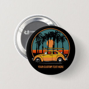 Custom Text Tropical Sunset 2 Inch Round Button