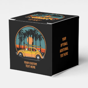 Custom Text Tropical Surfer Sunset Favor Box