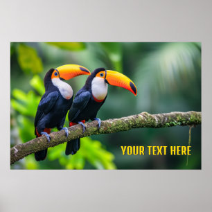 Custom Text Tropical Toucans Poster