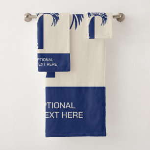 Custom Text Tropical Vacation Bath Towel Set