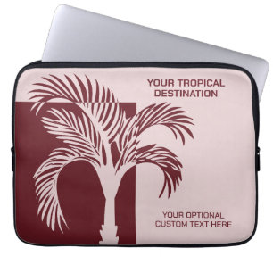 Custom Text Tropical Vacation Laptop Sleeve