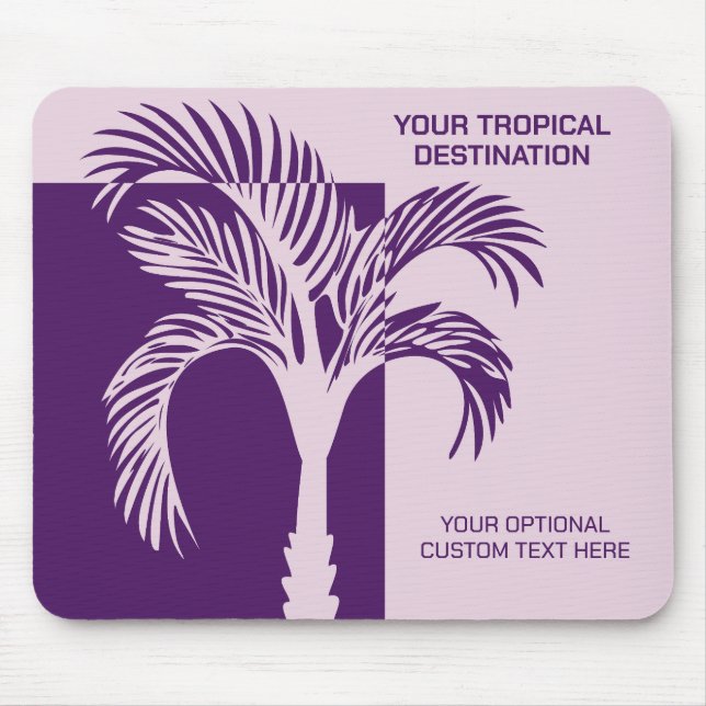 Custom Text Tropical Vacation Mouse Pad (Front)