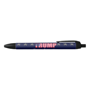 Custom Text Trump '24 Save America Blue Star Black Ink Pen
