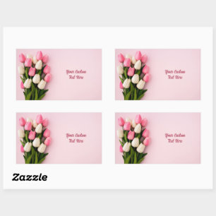 Custom Text Tulips on Pink Sticker