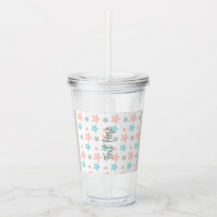 Custom Text Tumbler   Cute Star Acrylic Tumbler