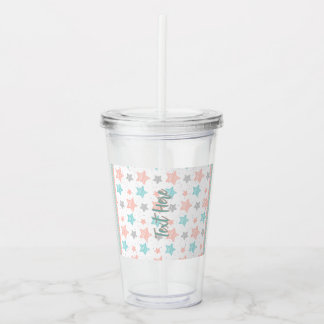 Custom Text Tumbler | Cute Star Acrylic Tumbler