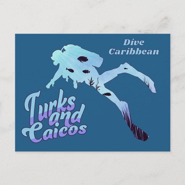 Custom Text Turks and Caicos Diving Postcard (Front)