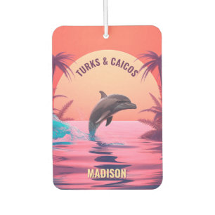 Custom Text Turks and Caicos Dolphin Air Freshener