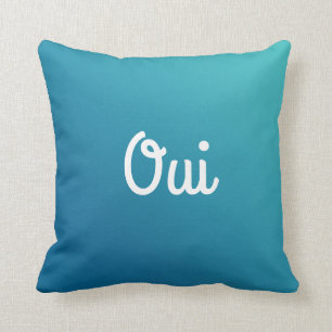 Custom Text Turquoise Ombre Throw Pillow