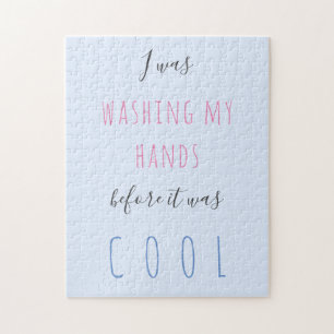 Custom text typography quarantine humor funny jigsaw puzzle