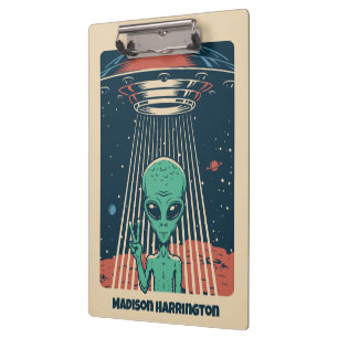 Custom Text UFO Alien Clipboard