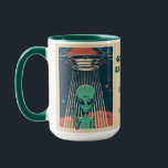 Custom Text UFO Alien Mug<br><div class="desc">See my store for more UFO items.</div>