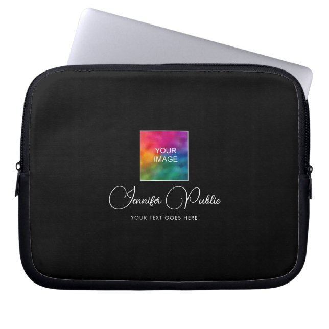 Custom Text Upload Logo or Image Typography Name Laptop Sleeve (Front)