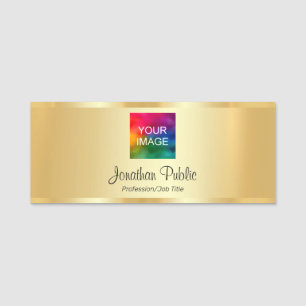 Custom Text Upload Your Photo or Company Logo Name Tag