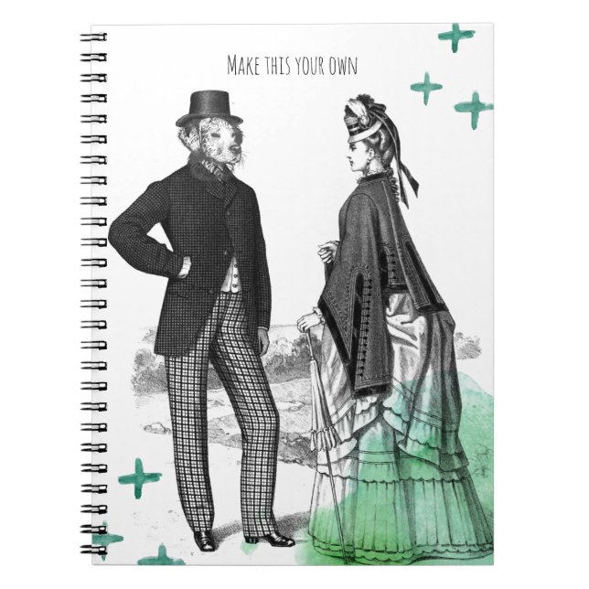 CUSTOM TEXT : Victorian Gentleman + Lady NoteBook (Front)