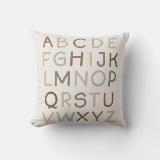 Custom Text Vintage Painted Alphabet Nursery Room Throw Pillow