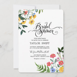 Custom Text Water Flora Bridal Shower Invitation