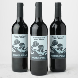Custom Text Water Polo Wine Label