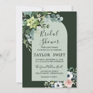 Custom Text Watercolor Floral Bridal Shower  Invitation